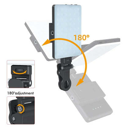Portable Rechargeable LED Clip-On Selfie Light